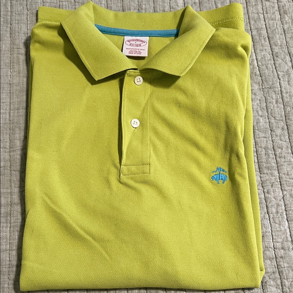 🔥🔥Brooks Brothers Green Polo with Blue Accents